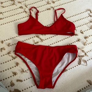 Red girls bikini
